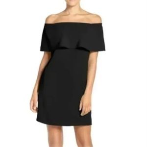 Charles Henry Strapless Dress Size S P Black Mini Above Knee Length Ruffle Top